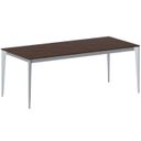 Bürotisch PRIMO ACTION 200x90 cm, graues Metallgestell, Nussbaum