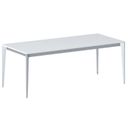 Bürotisch PRIMO ACTION 200x90 cm, graues Metallgestell, weiß