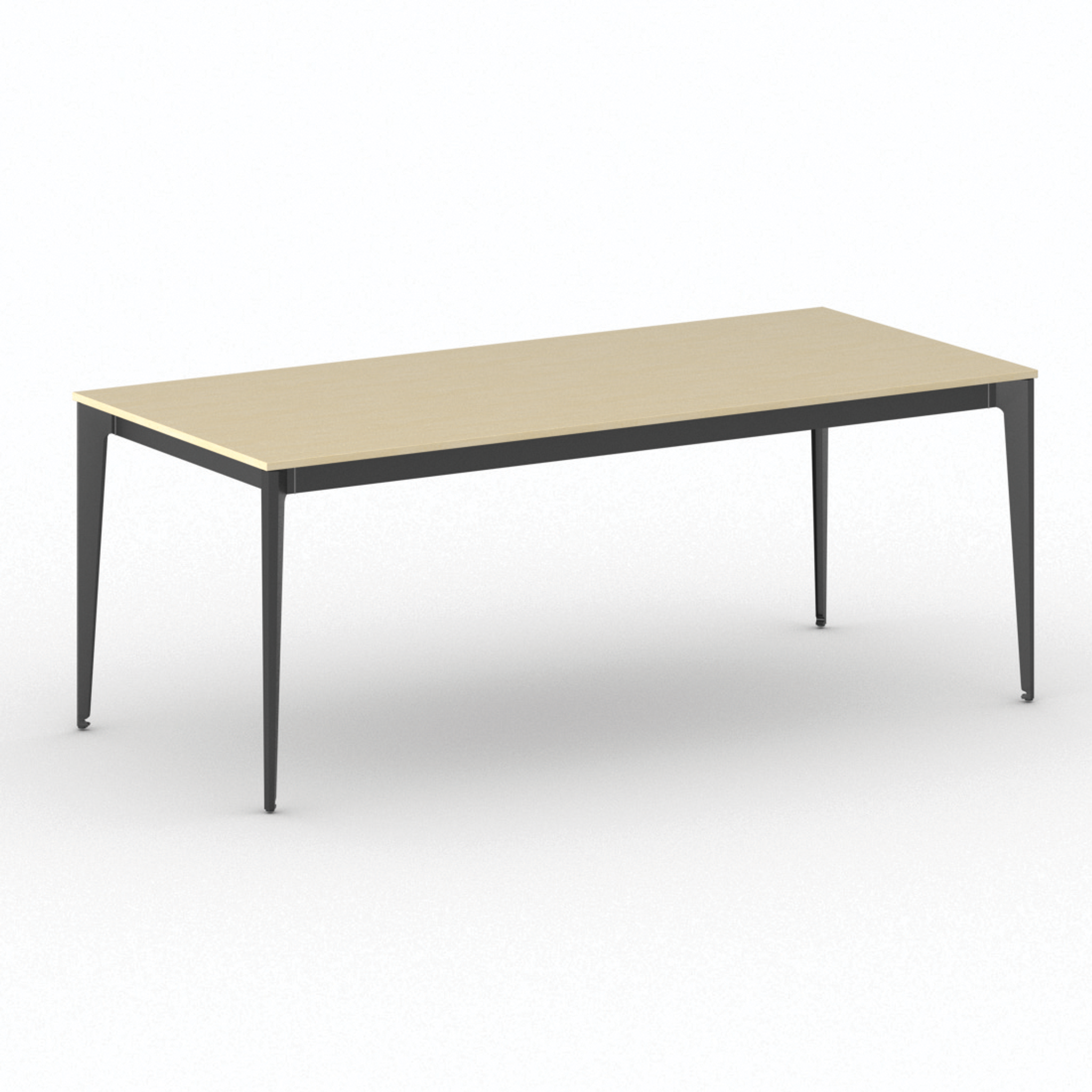 Bürotisch PRIMO ACTION 200x90 cm, schwarzes Metallgestell