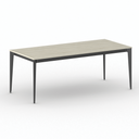 Bürotisch PRIMO ACTION 200x90 cm, schwarzes Metallgestell, Eiche natur