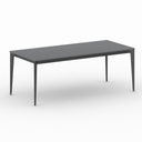 Bürotisch PRIMO ACTION 200x90 cm, schwarzes Metallgestell, Graphit