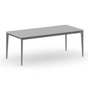 Bürotisch PRIMO ACTION 200x90 cm, schwarzes Metallgestell, grau