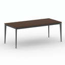 Bürotisch PRIMO ACTION 200x90 cm, schwarzes Metallgestell, Nussbaum