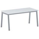Bürotisch PRIMO BASIC, 160x80 cm, graues Metallgestell, weiß