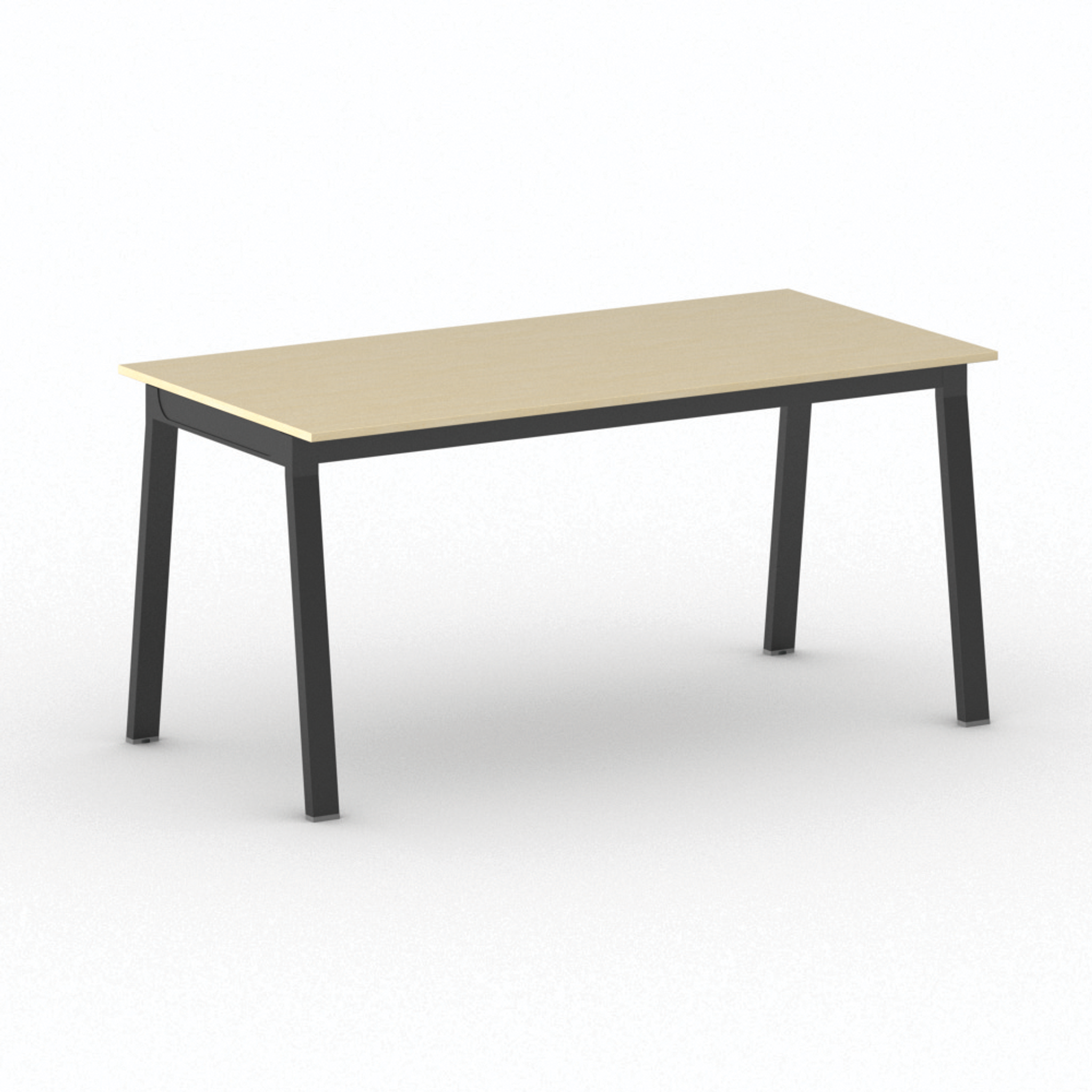 Bürotisch PRIMO BASIC, 160x80 cm, schwarzes Metallgestell