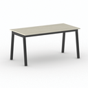 Bürotisch PRIMO BASIC, 160x80 cm, schwarzes Metallgestell, Eiche natur