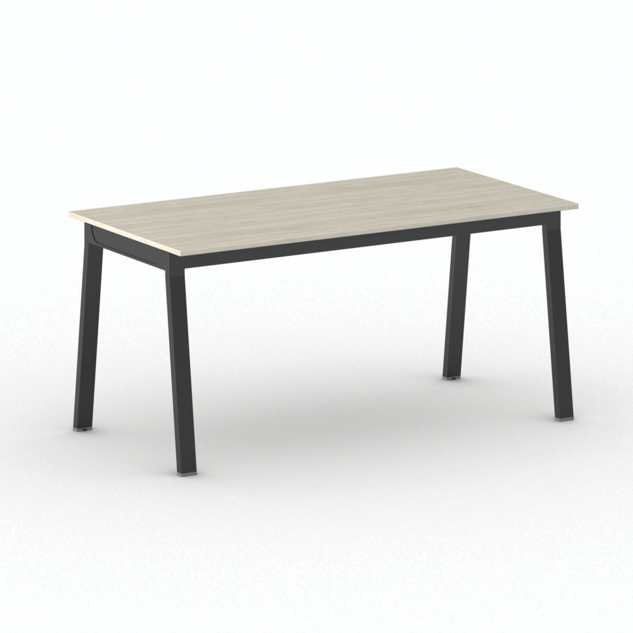 Bürotisch PRIMO BASIC, 160x80 cm, schwarzes Metallgestell, Eiche natur