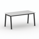 Bürotisch PRIMO BASIC, 160x80 cm, schwarzes Metallgestell, weiß