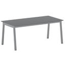 Bürotisch PRIMO BASIC, 180x90 cm, graues Metallgestell, Graphit