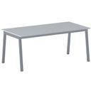 Bürotisch PRIMO BASIC, 180x90 cm, graues Metallgestell, grau