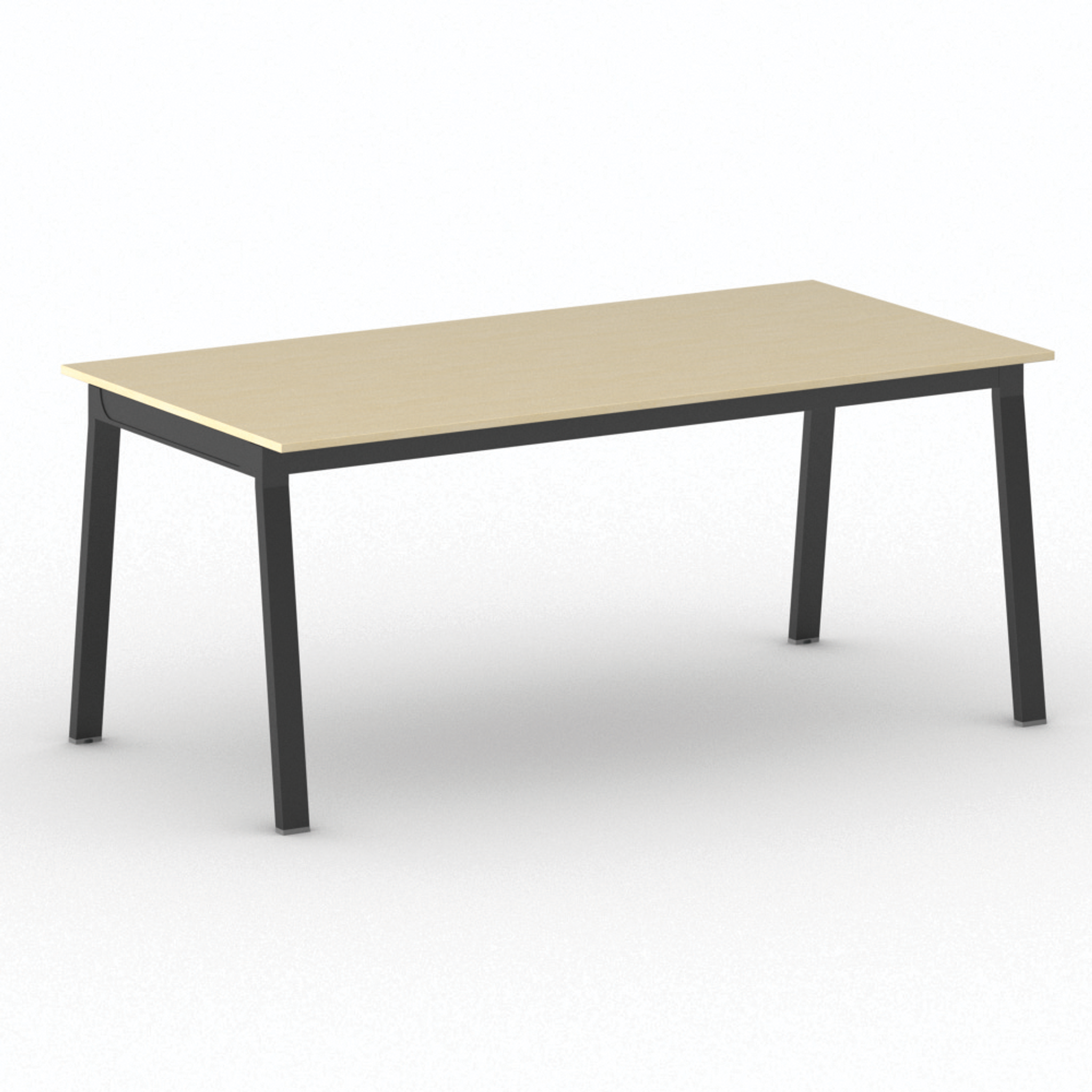 Bürotisch PRIMO BASIC, 180x90 cm, schwarzes Metallgestell