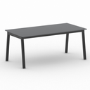 Bürotisch PRIMO BASIC, 180x90 cm, schwarzes Metallgestell, Graphit