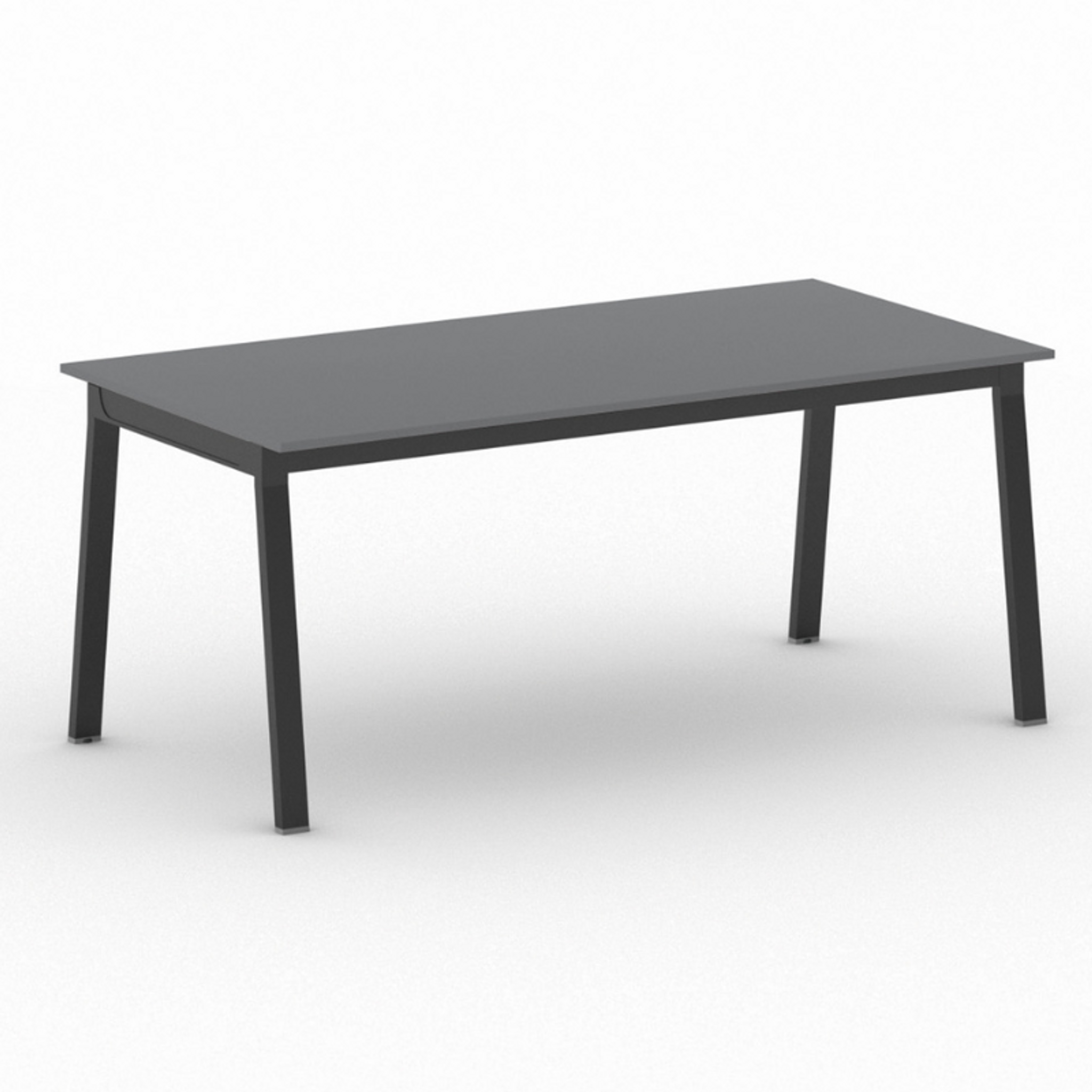 Bürotisch PRIMO BASIC, 180x90 cm, schwarzes Metallgestell, Graphit