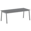 Bürotisch PRIMO BASIC, 200x90 cm, graues Metallgestell, Graphit
