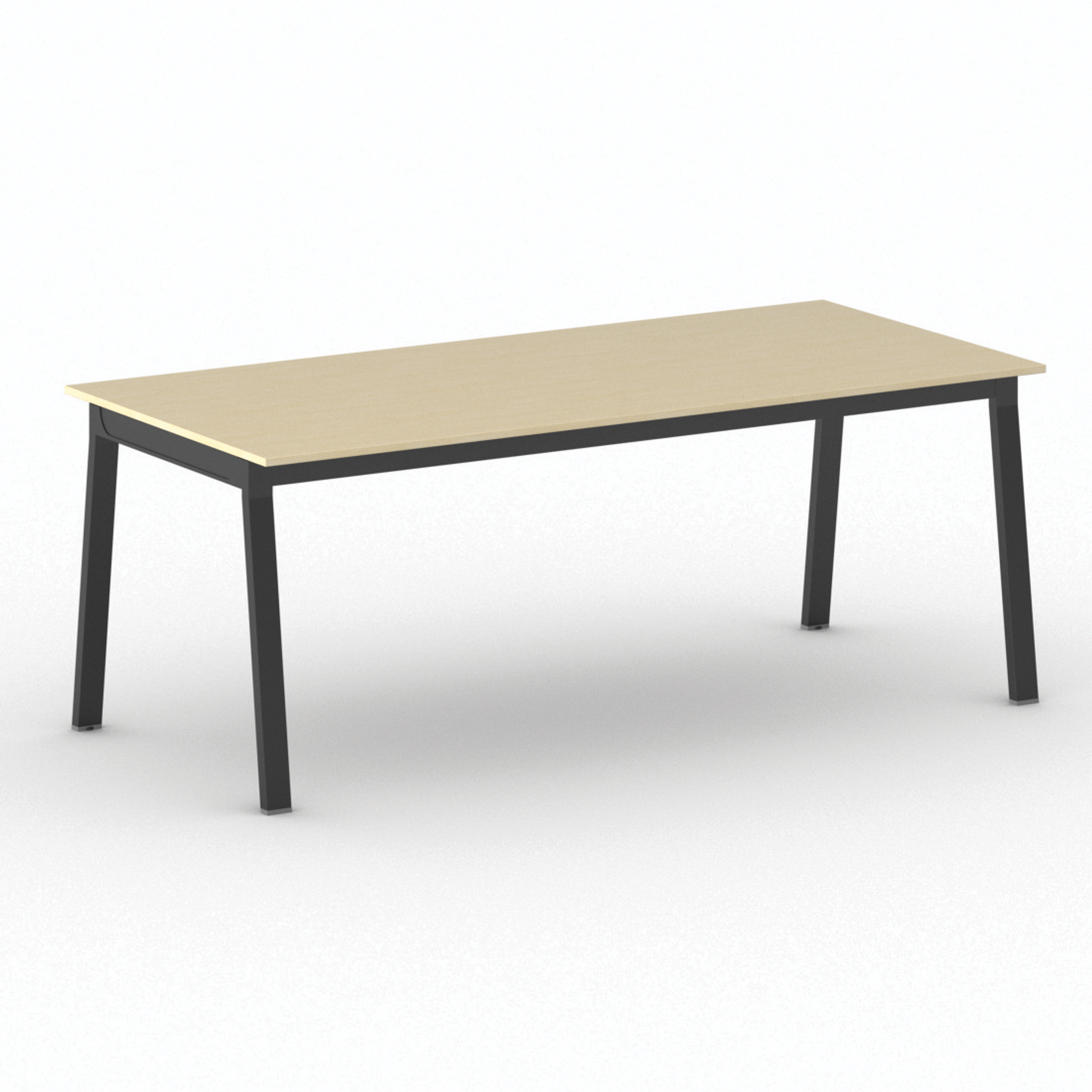 Bürotisch PRIMO BASIC, 200x90 cm, schwarzes Metallgestell