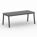 Bürotisch PRIMO BASIC, 200x90 cm, schwarzes Metallgestell, Graphit