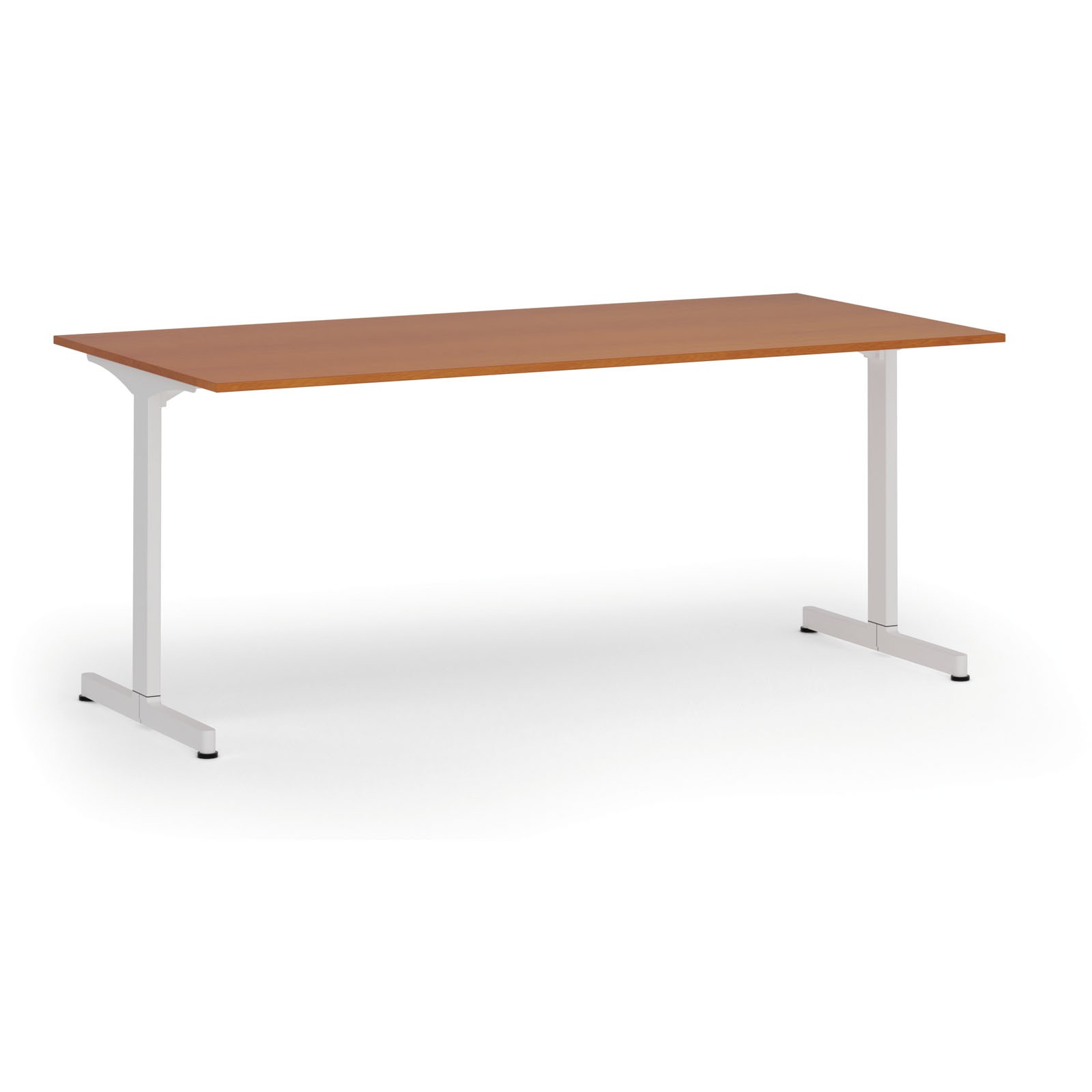 B2B Partner Bürotisch PRIMO BETA, 180x90 cm, weißes Metallgestell, Kirschbaum