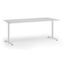 Bürotisch PRIMO BETA, 180x90 cm, weißes Metallgestell, weiß