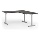 Bürotisch PRIMO BETA L, 1600 x 1800 mm, graues Untergestell, Wenge