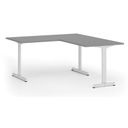 Bürotisch PRIMO BETA L, 1600 x 1800 mm, weißes Untergestell, Graphit