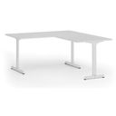 Bürotisch PRIMO BETA L, 1600 x 1800 mm, weißes Untergestell, weiß