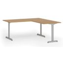 Bürotisch PRIMO BETA L, 1800 x 1800 mm, graues Untergestell, Buche