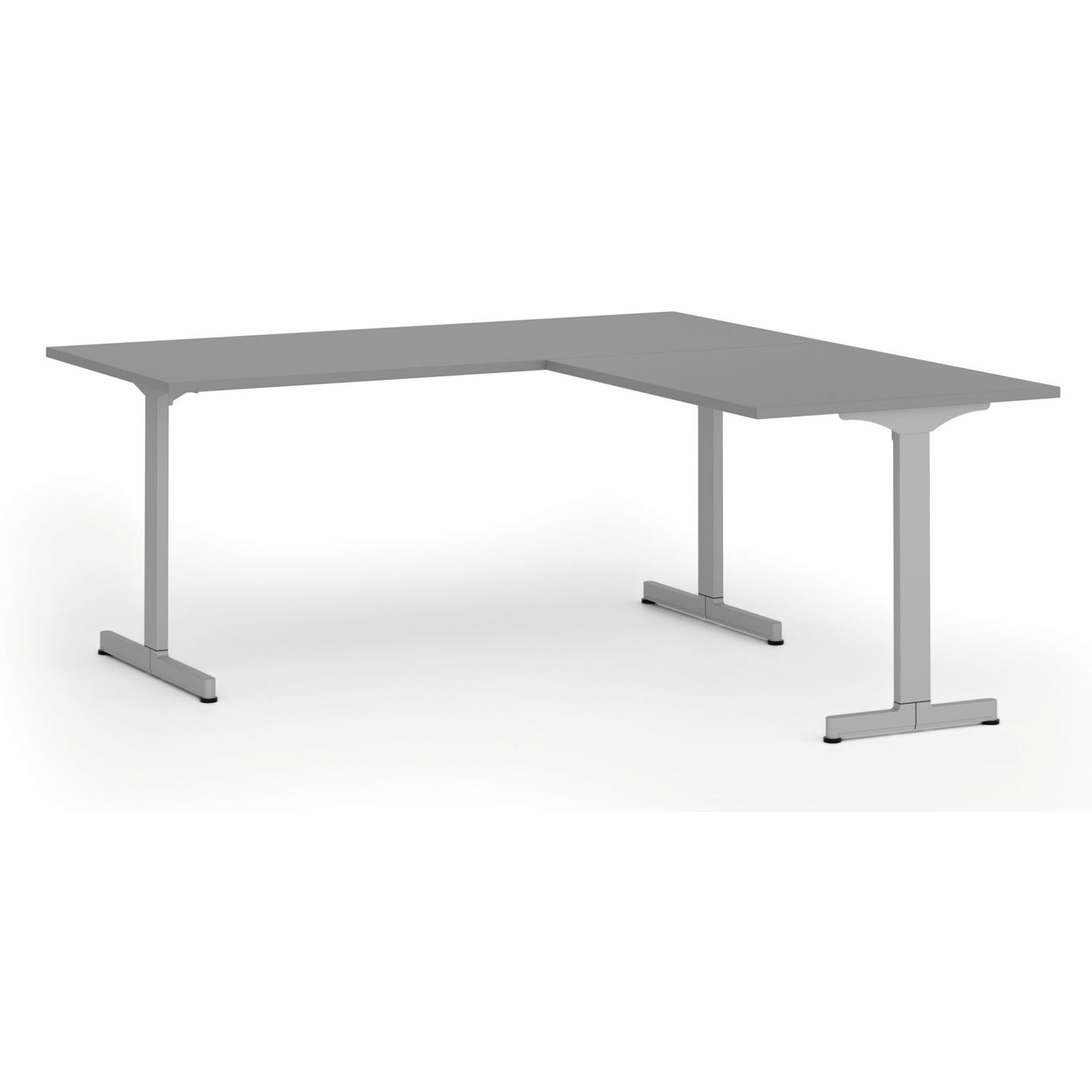 Bürotisch PRIMO BETA L, 1800 x 1800 mm, graues Untergestell, Graphit