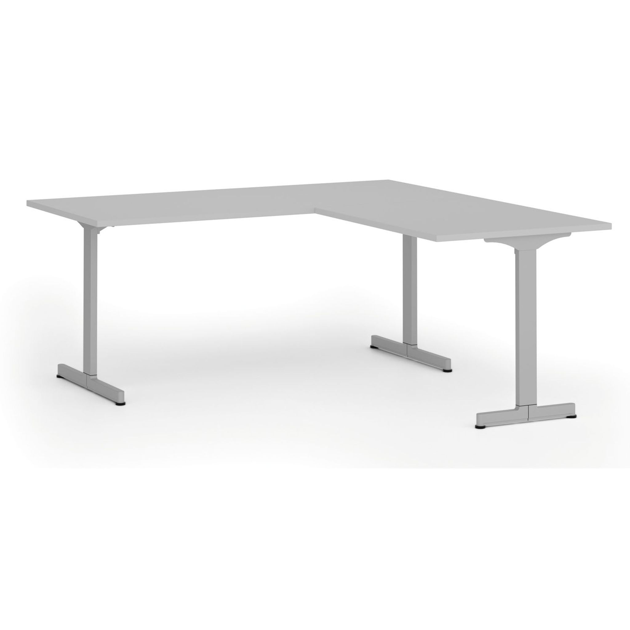 Bürotisch PRIMO BETA L, 1800 x 1800 mm, graues Untergestell, grau