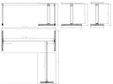 Bürotisch PRIMO BETA L, 1800 x 1800 mm, graues Untergestell, weiß