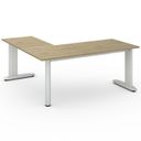 Bürotisch PRIMO FLEXIBLE, 1800 x 1800 mm, Eiche natur