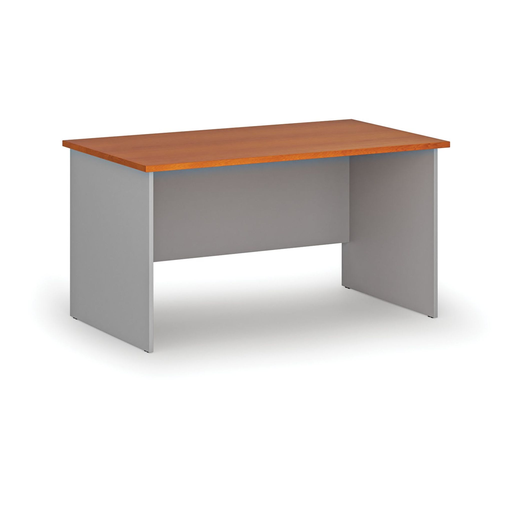 Bürotisch PRIMO GRAY, 140x80 cm, grau/Kirsche