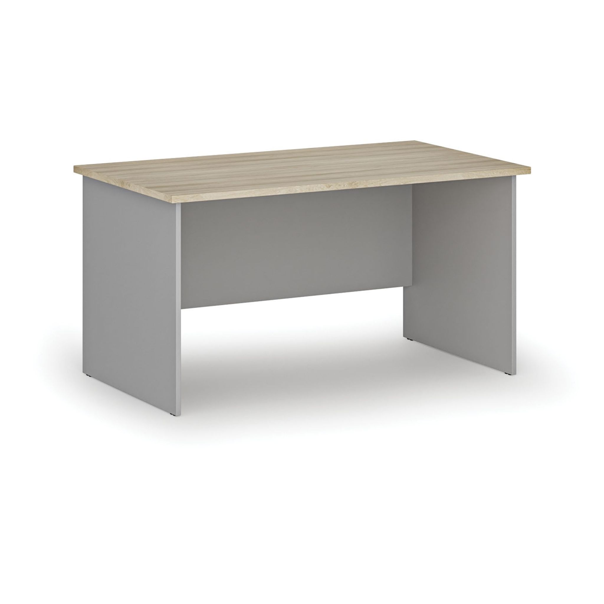Bürotisch PRIMO GRAY, 140x80 cm, grau/natur Eiche
