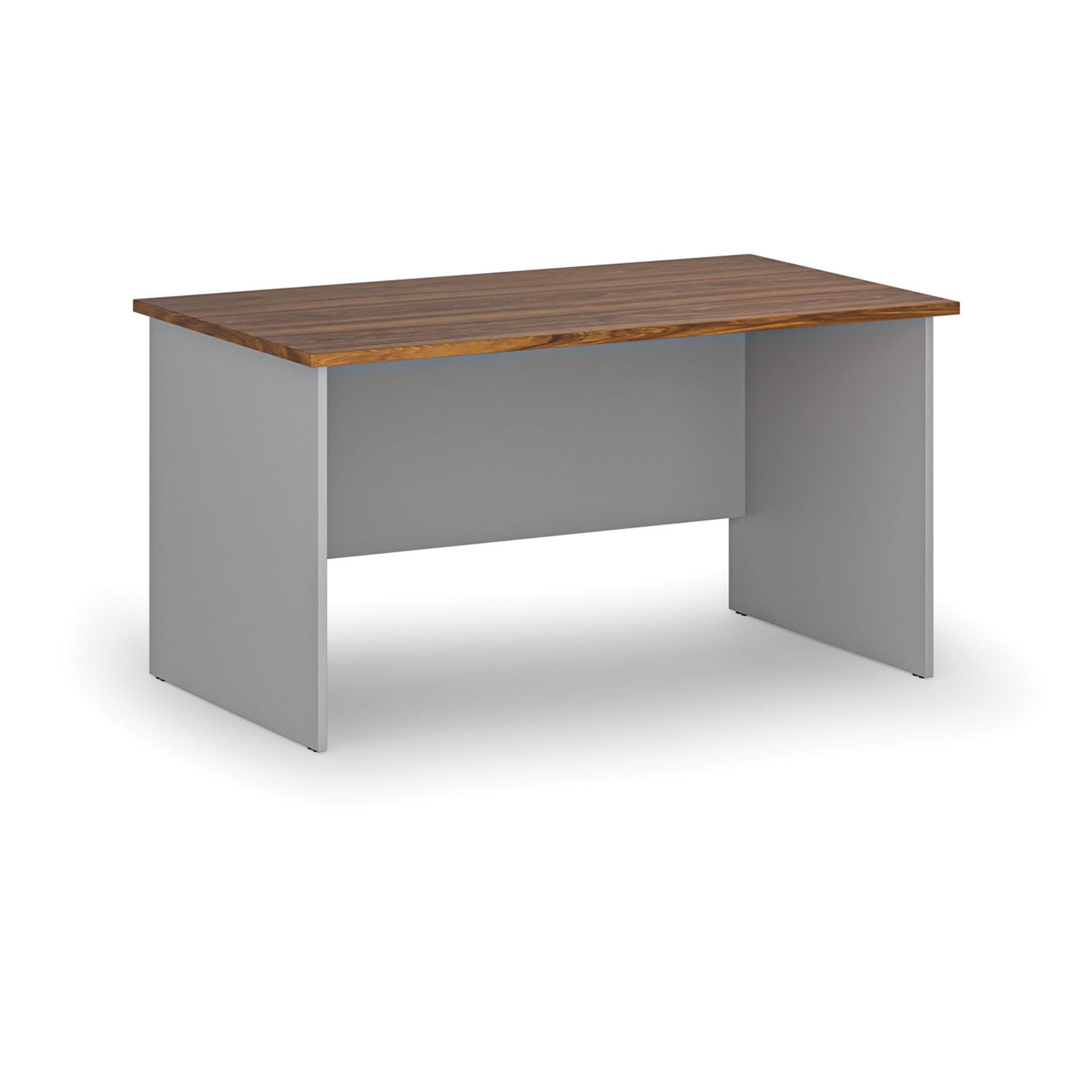 Bürotisch PRIMO GRAY, 140x80 cm, Grau/Nussbaum
