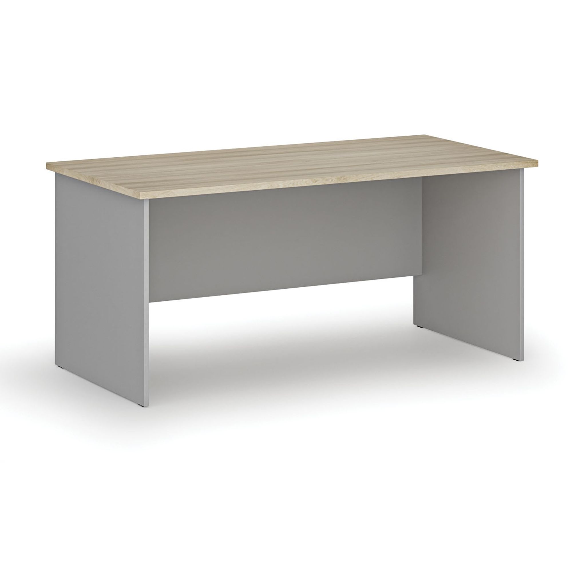 Bürotisch PRIMO GRAY, 160x80 cm, grau/naturfarbenes Eichenholz
