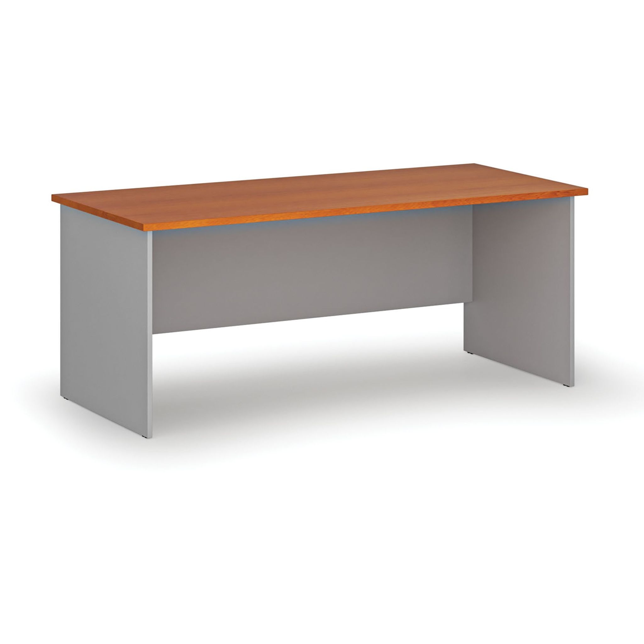 Bürotisch PRIMO GRAY, 1800 x 800 mm, grau/Kirsche