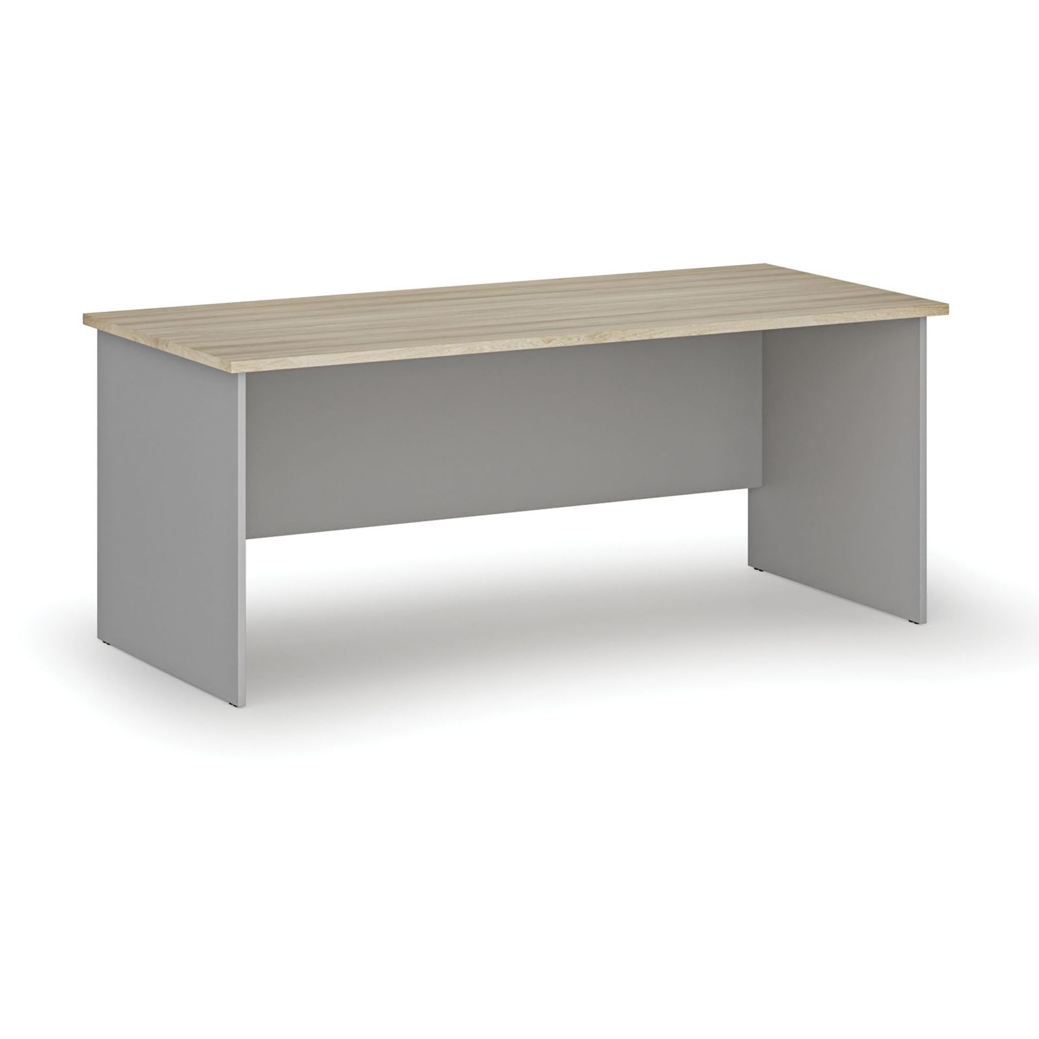 Bürotisch PRIMO GRAY, 180x80 cm, grau/naturfarbenes Eichenholz