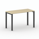 Bürotisch PRIMO SQUARE 120x60 cm, schwarzes Metallgestell, Birke