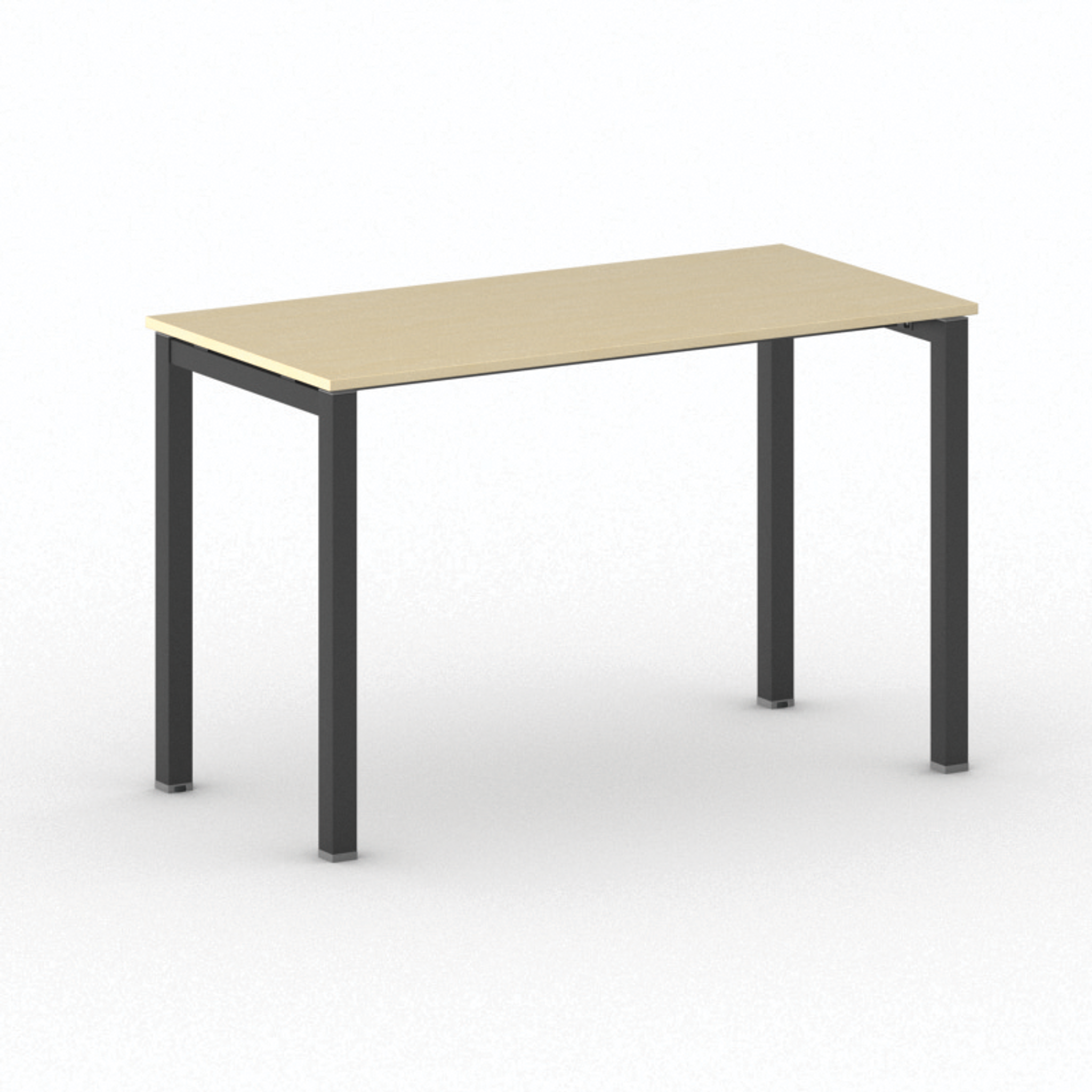 Bürotisch PRIMO SQUARE 120x60 cm, schwarzes Metallgestell