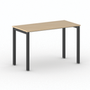 Bürotisch PRIMO SQUARE 120x60 cm, schwarzes Metallgestell, Buche
