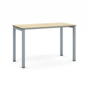 Bürotisch PRIMO SQUARE 120x60 cm, schwarzes Metallgestell, Eiche natur