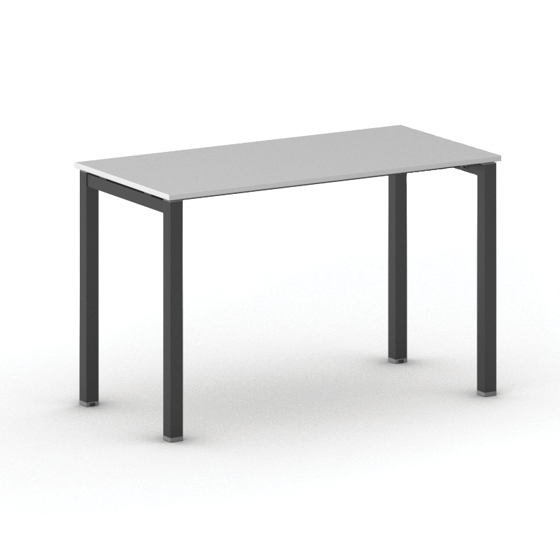 B2B Partner Bürotisch PRIMO SQUARE 120x60 cm, schwarzes Metallgestell, grau