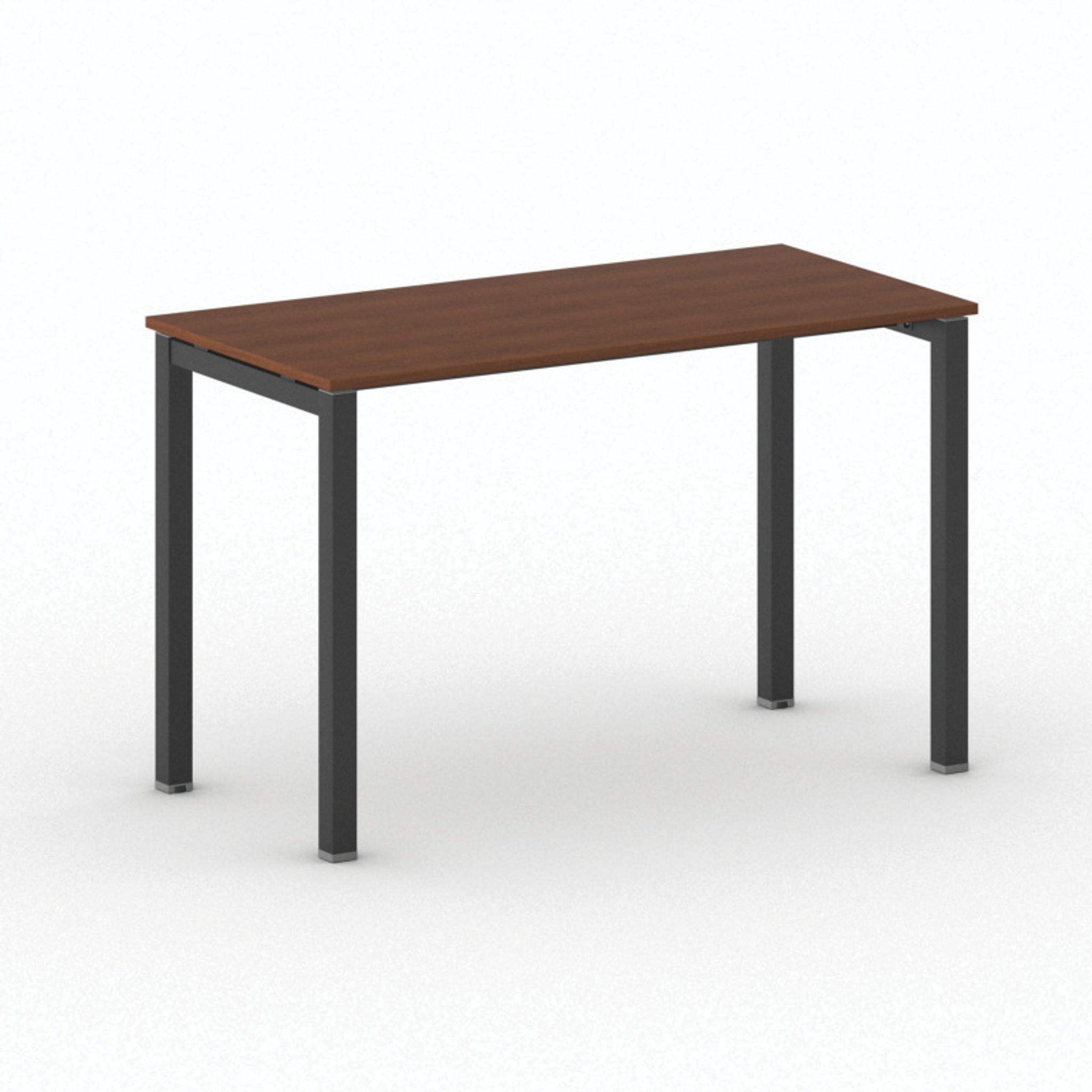 Bürotisch PRIMO SQUARE 120x60 cm, schwarzes Metallgestell, Kirschbaum