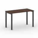 Bürotisch PRIMO SQUARE 120x60 cm, schwarzes Metallgestell, Nussbaum