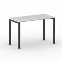 Bürotisch PRIMO SQUARE 120x60 cm, schwarzes Metallgestell, weiß