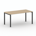 Bürotisch PRIMO SQUARE 160x80 cm, schwarzes Metallgestell, Buche