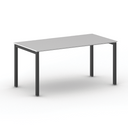 Bürotisch PRIMO SQUARE 160x80 cm, schwarzes Metallgestell, grau