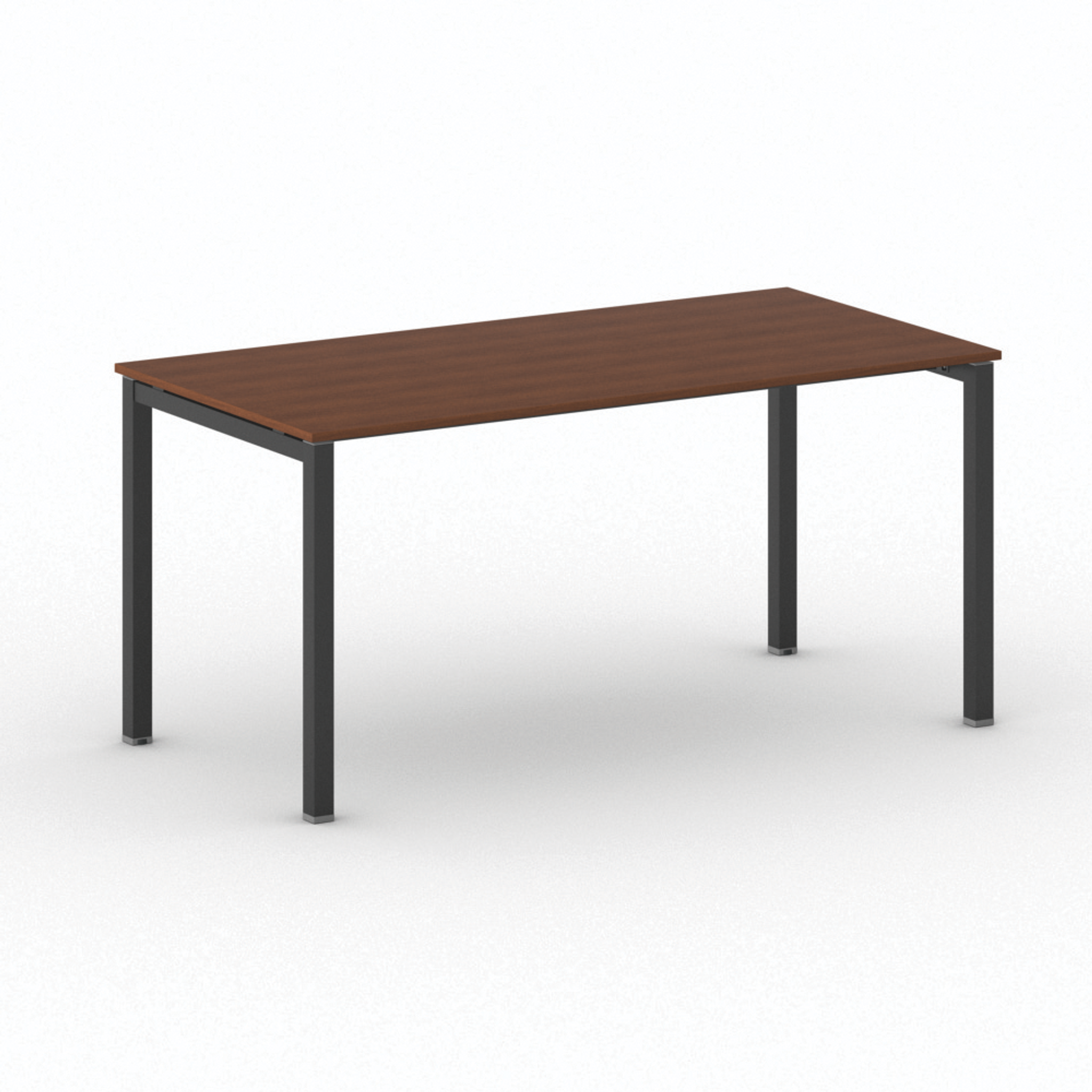 Bürotisch PRIMO SQUARE 160x80 cm, schwarzes Metallgestell, Kirschbaum
