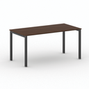 Bürotisch PRIMO SQUARE 160x80 cm, schwarzes Metallgestell, Nussbaum