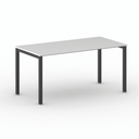 Bürotisch PRIMO SQUARE 160x80 cm, schwarzes Metallgestell, weiß
