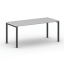 Bürotisch PRIMO SQUARE 180x80 cm, schwarzes Metallgestell, grau